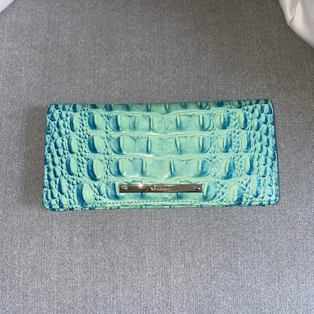 Brahmin Bliss Melbourne Reptile Green Wallet